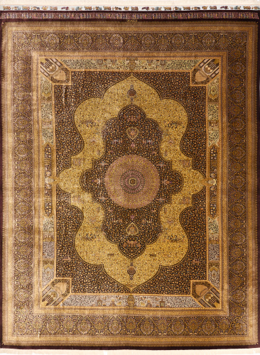 Иранский ковёр из шёлка (11-452/375x293) фото 12