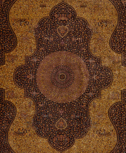 Иранский ковёр из шёлка (11-452/375x293) фото 5