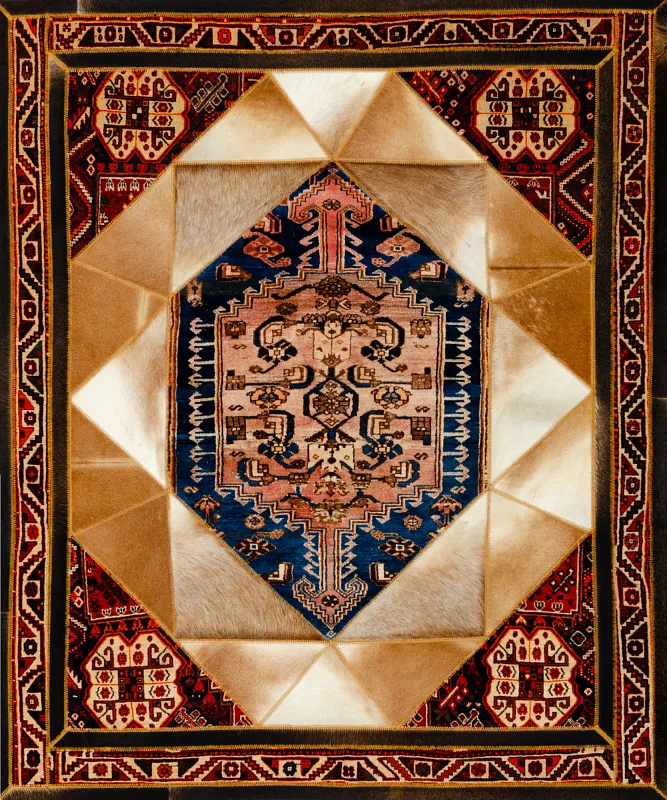 Иранский ковёр из шерсти и меха (08-814/209x176)
