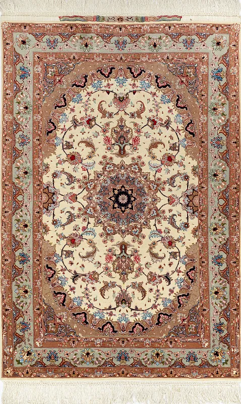 Иранский ковёр из шерсти и шёлка (07-748/152х105) 