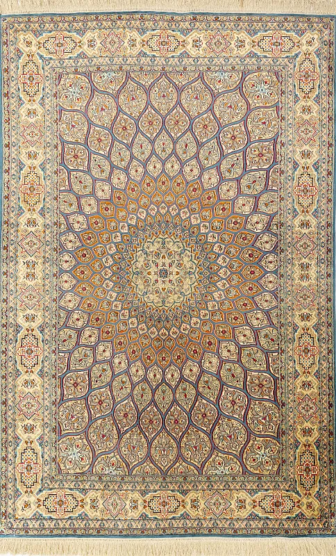 Индийский ковёр из шёлка (15-10532/187x122) 