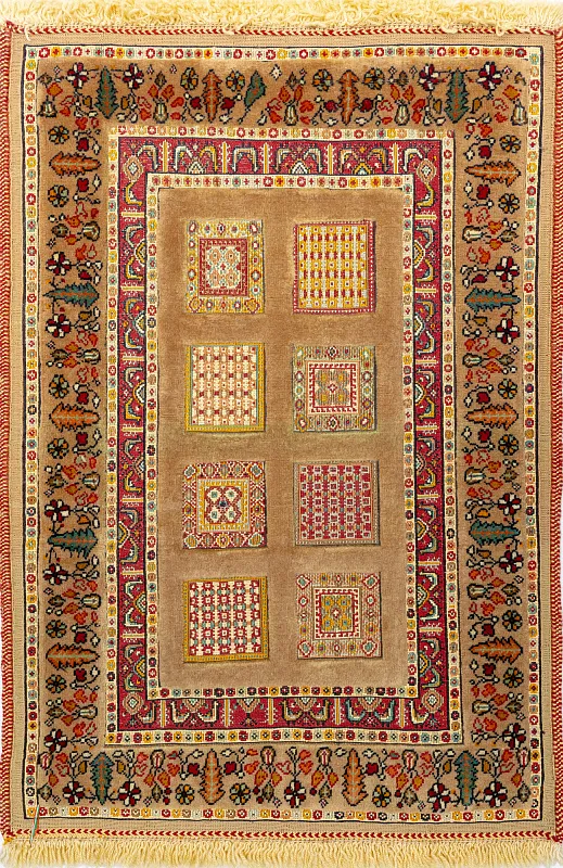 Иранский ковёр из шерсти  (13-56013/90x63)