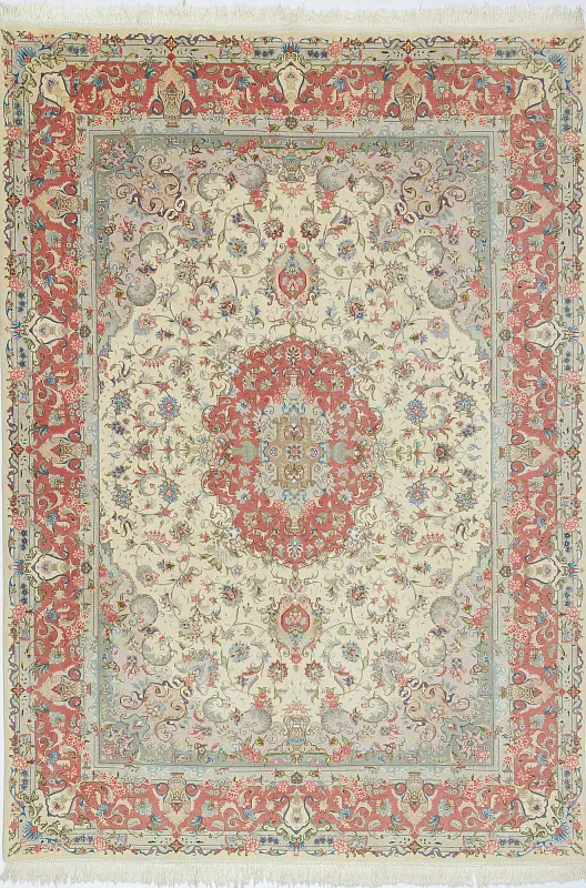 Иранский ковёр из шерсти и шёлка (09-529/350x250)