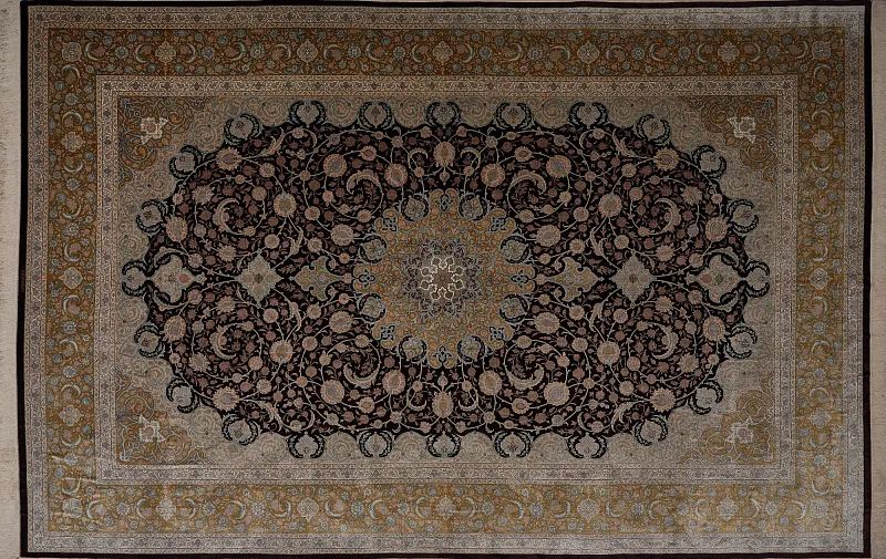 Иранский ковёр из шёлка (12-475/600x395)