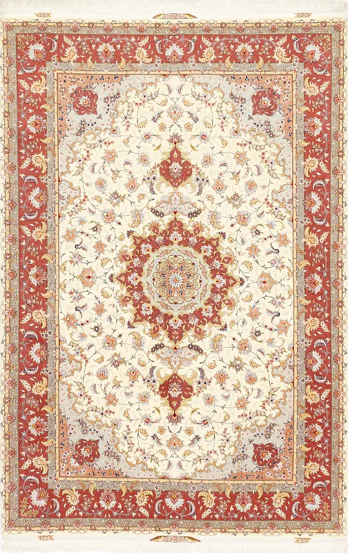 Иранский ковёр из шерсти и шёлка (11-629/300х200)