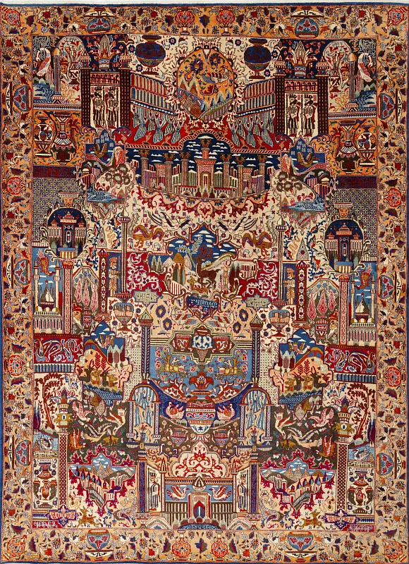 Иранский ковёр из шерсти (00-1065/396x292)