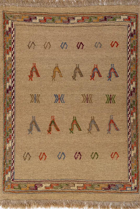 Иранский ковёр из шерсти  (17-0052516/87x64)