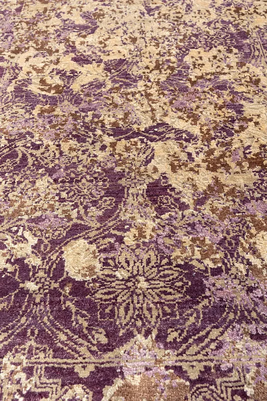 Индийский ковёр из шерсти и арт-шёлка (43/MV1952/98x152/Tulip Pu)
