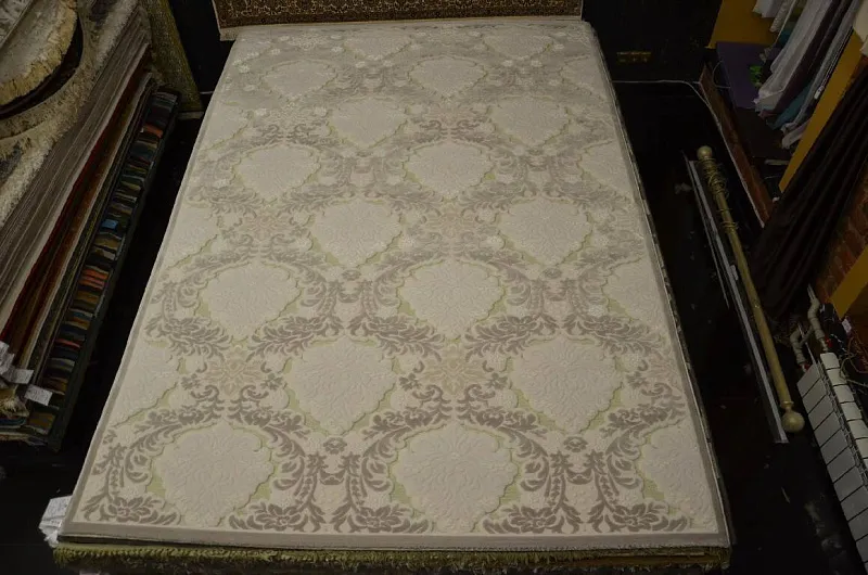 Турецкий ковёр из шерсти и вискозы (3401A/Suphan/bej-beyaz/29) 