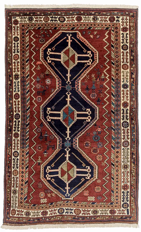 Иранский ковёр из шерсти (17-043116/205x128)