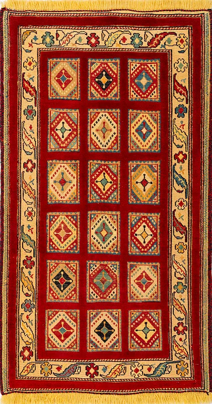 Иранский ковёр из шерсти (13-281/129x72)