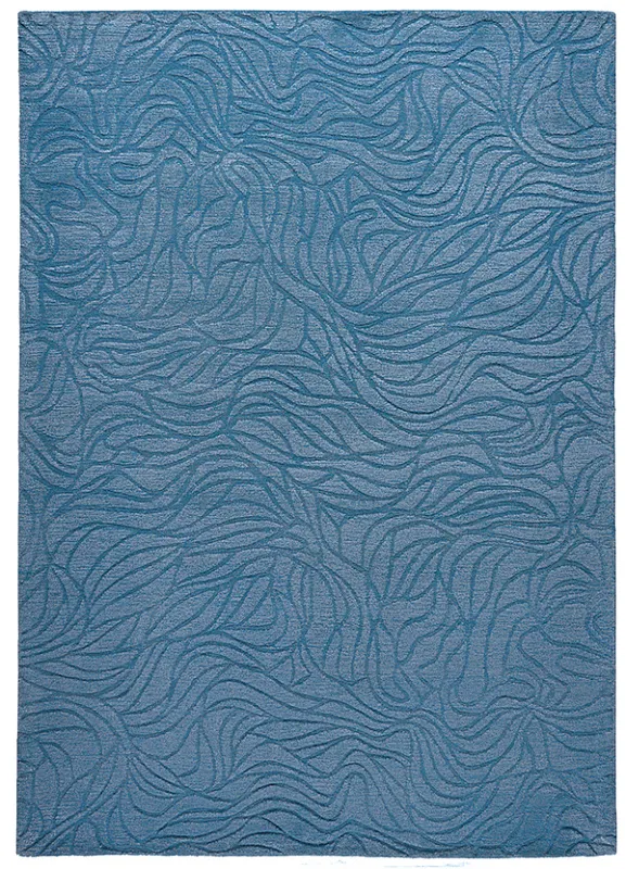 Индийский ковёр из шерсти и вискозы (HT-952/BLUE/300x200)
