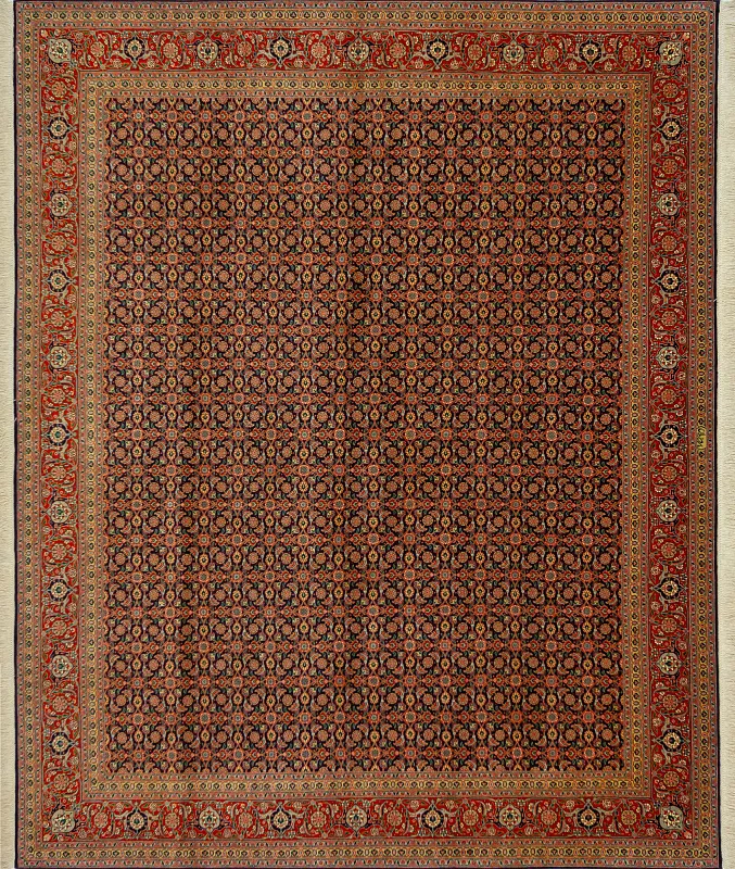 Иранский ковёр из шерсти и шёлка (13-451/300x250)