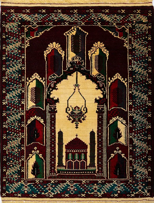 Иранский ковёр из шерсти (13-49513/125x100)