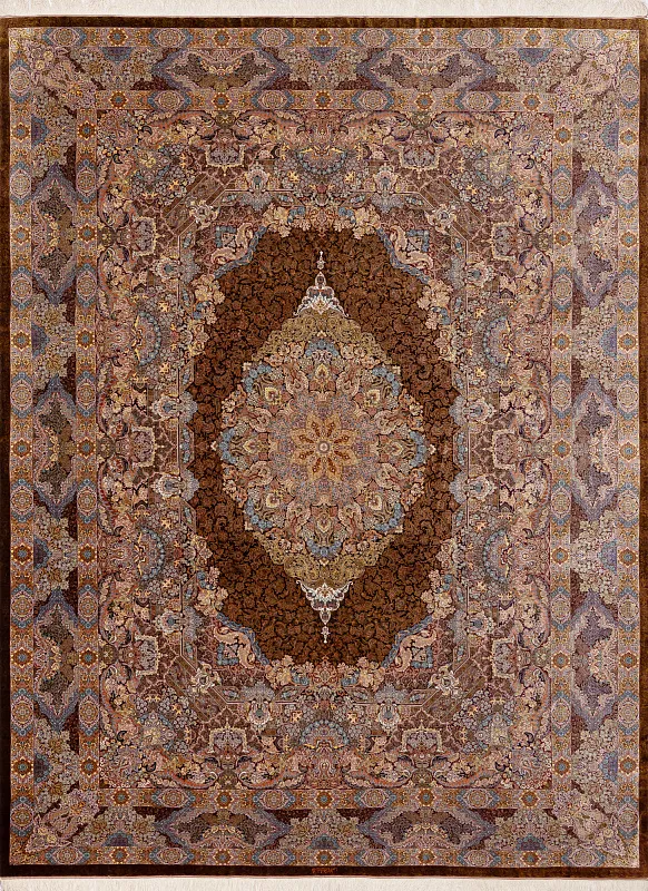 Иранский ковёр из шерсти и шёлка (13-355/400x300) 