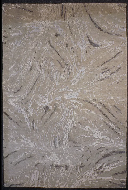 Индийский ковёр из шерсти и арт-шёлка (MV-1996/152x104/Natural) 