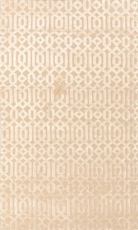 Индийский ковёр из шерсти и арт-шёлка (MV-1971/272x163/Beige)