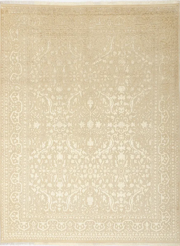 Индийский ковёр из шерсти и шёлка (14-3649/352x269)