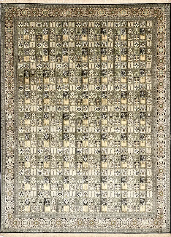 Индийский ковёр из шёлка (12-3303/374x280)