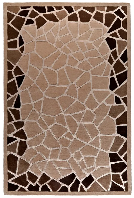 Индийский ковёр из шерсти и вискозы (HT928/BROWN/300x200)