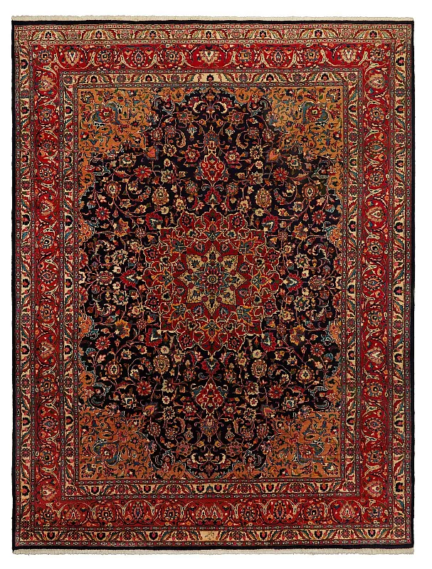 Иранский ковёр из шерсти (00-340/397x302)