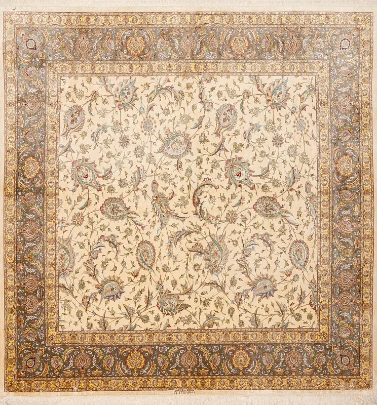 Иранский ковёр из шёлка (12-350/305x300)