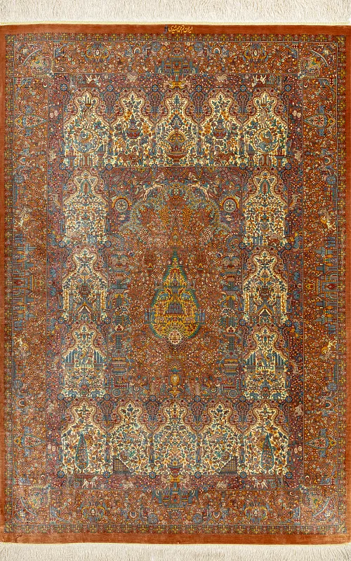 Иранский ковёр из шёлка (10-169/150x100) 