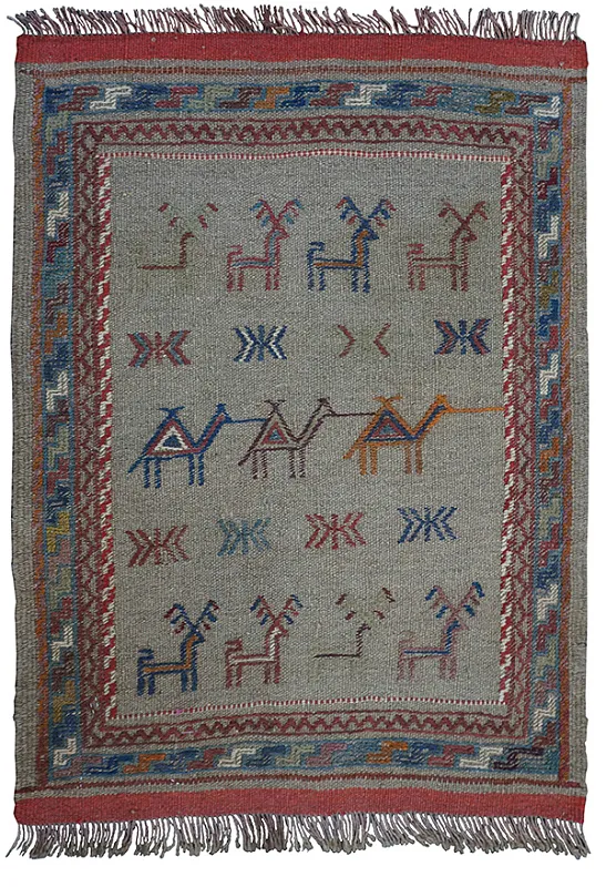 Иранский ковёр из шерсти  (17-0052716/84x63)