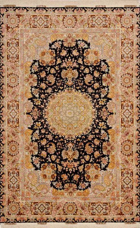 Иранский ковёр из шерсти и шёлка (17-5023213/300x200)