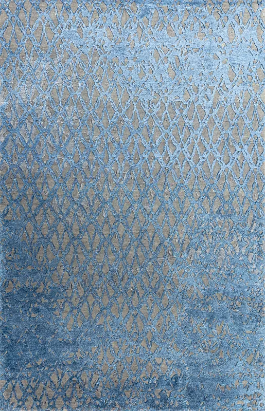 Индийский ковёр из шерсти и арт-шёлка (98/MV-1986/102x156/Grey/И)