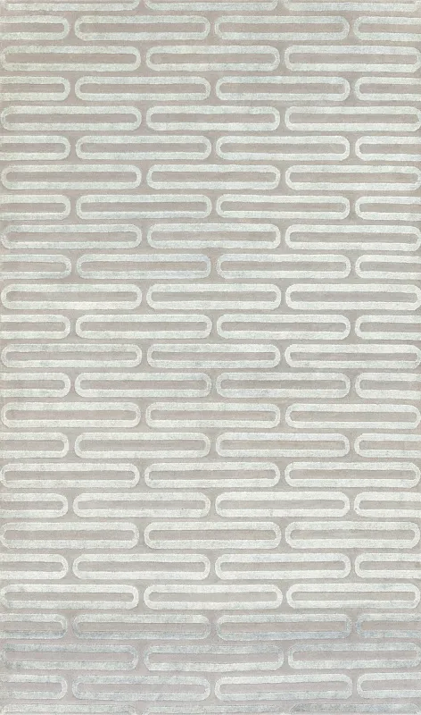 Индийский ковёр из шерсти и арт-шёлка (MV-1979/274x165/Grey)