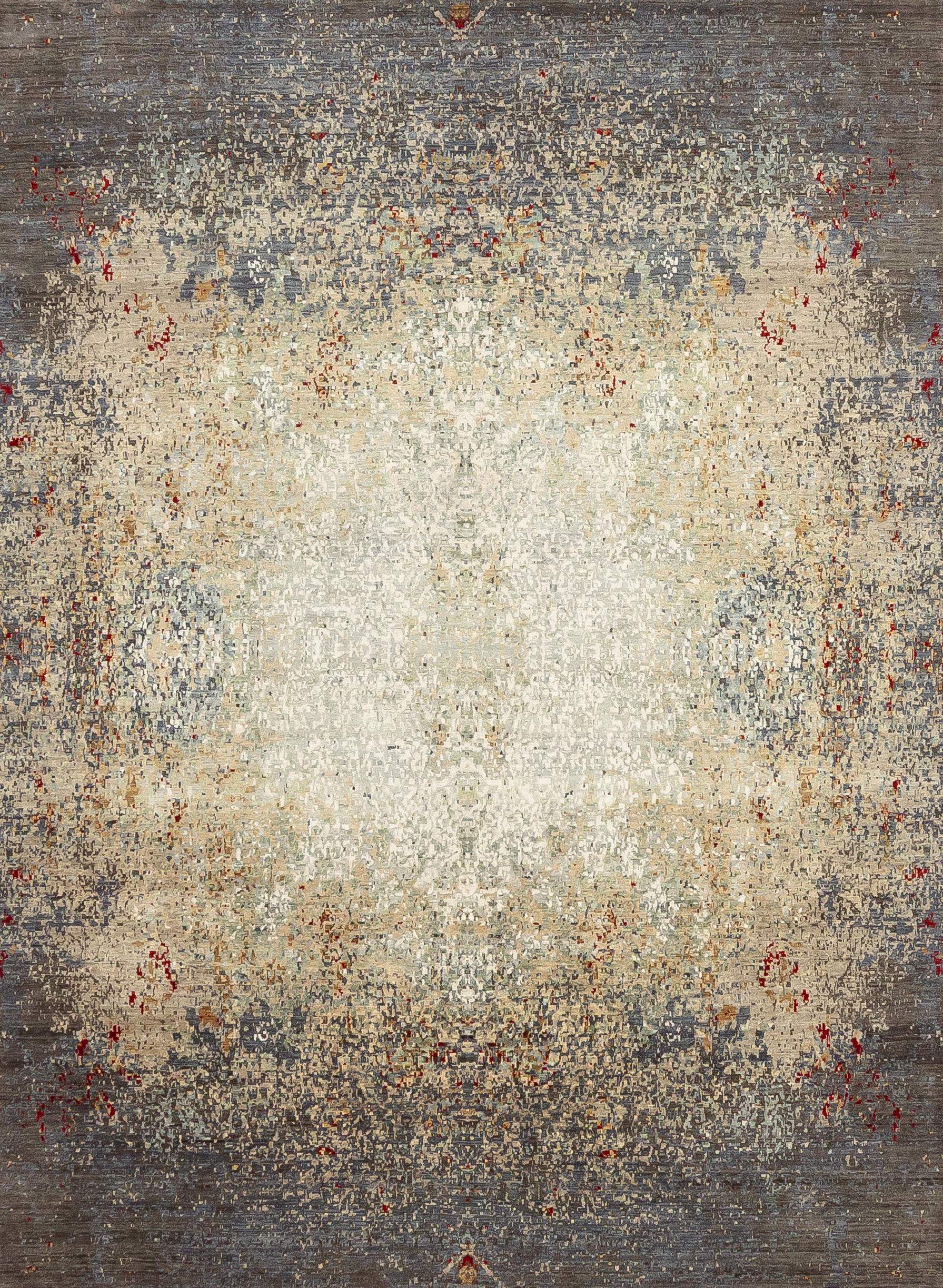 Индийский ковёр из шерсти и бамбука (21-1070/366x271)