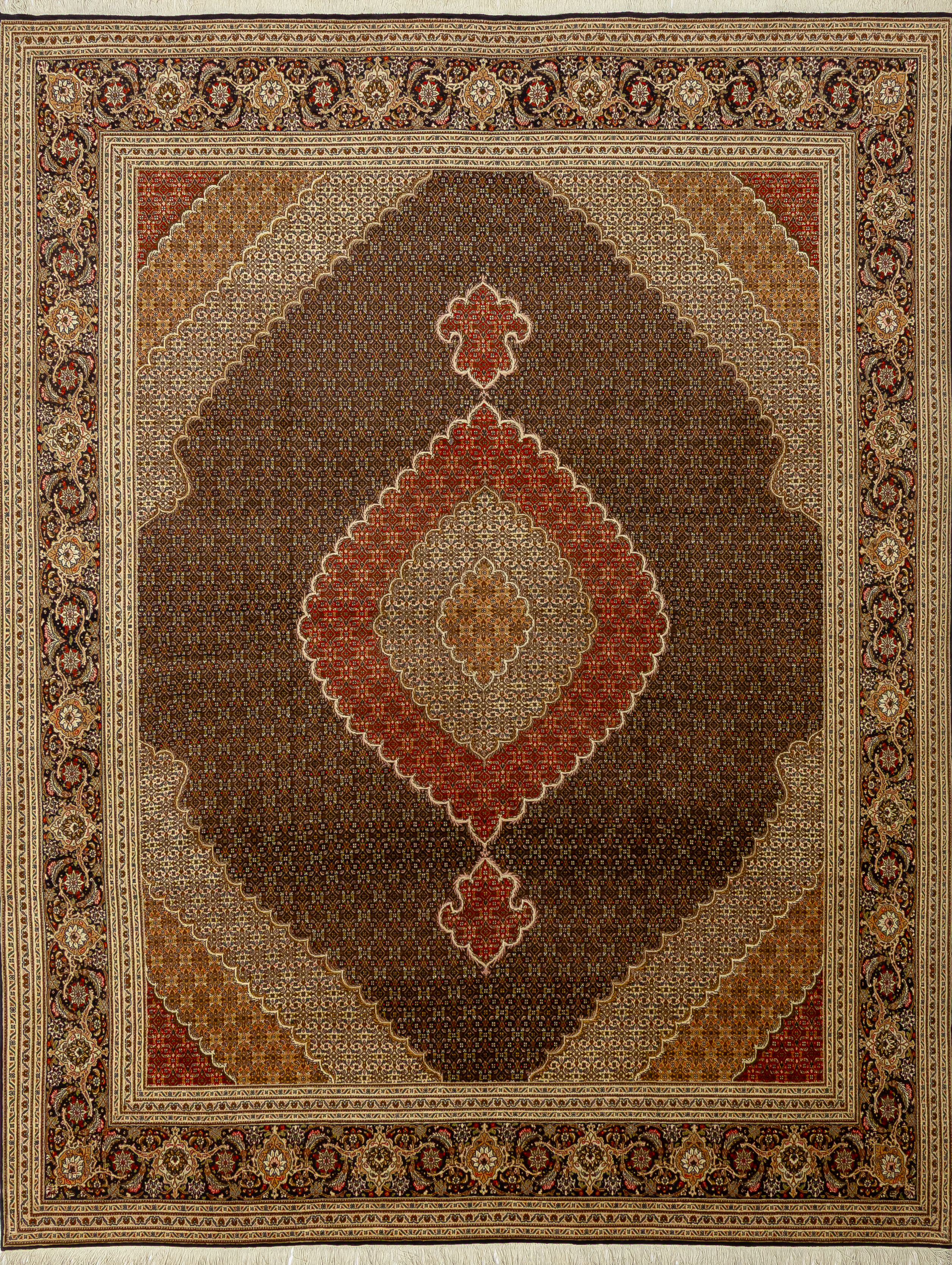 Иранский ковёр из шерсти и шелка (P1439 2013K/380x290)