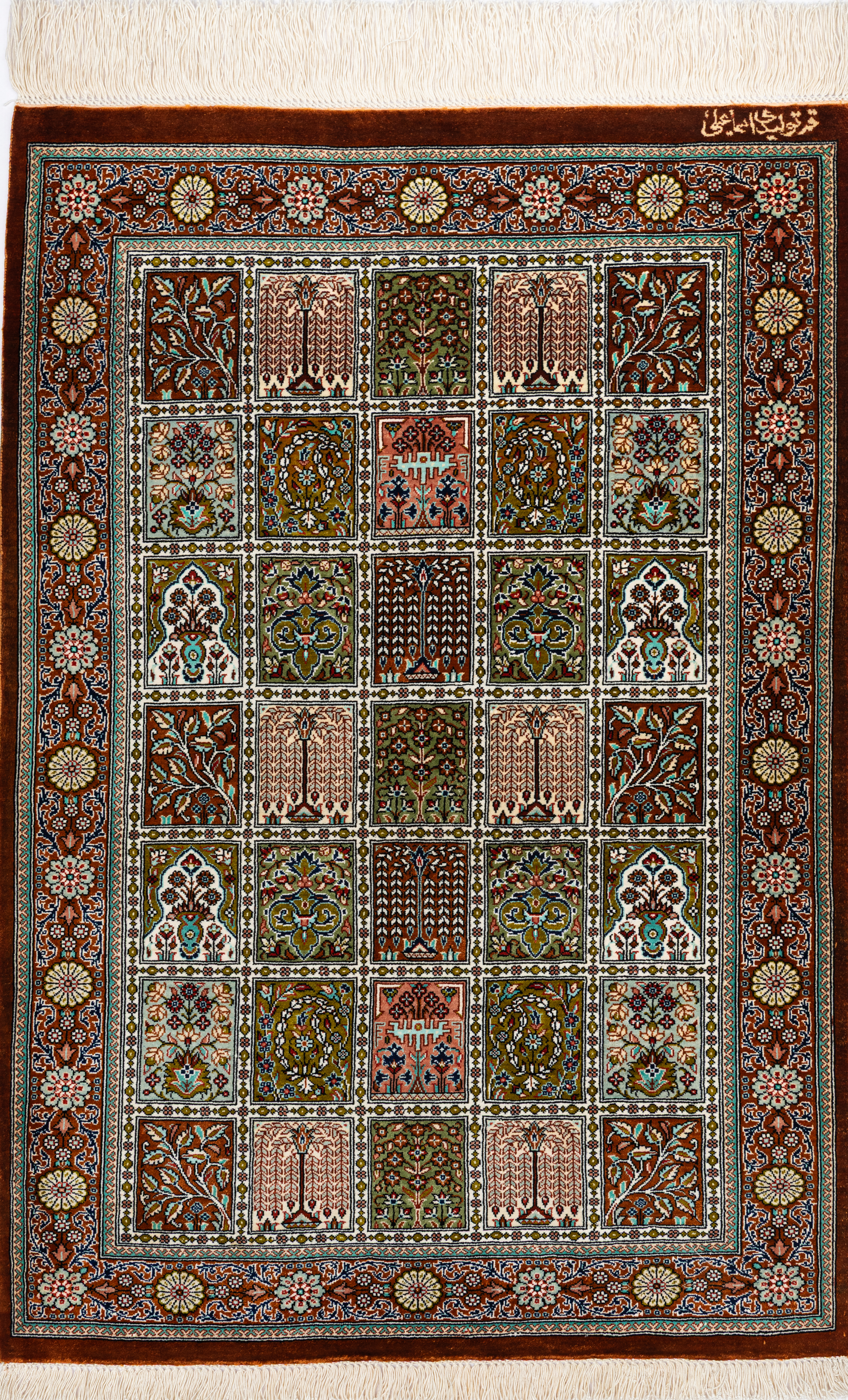 Иранский ковёр из шёлка  (13-43513/88x60) 