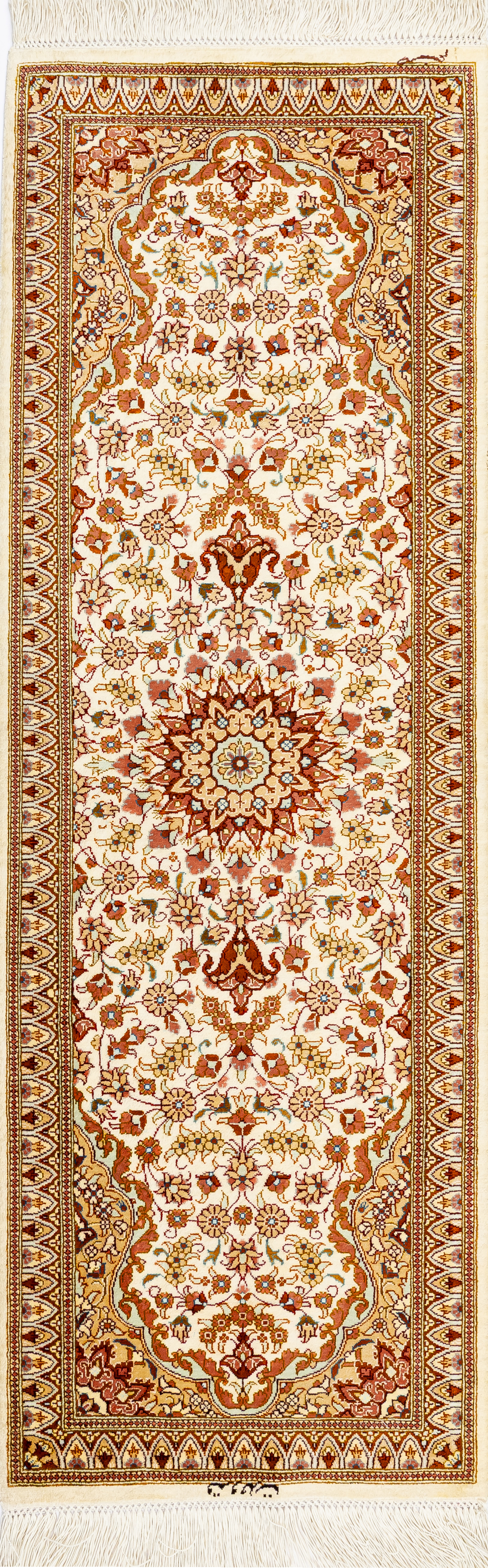 Иранский ковёр из шёлка (13-486/119x38)