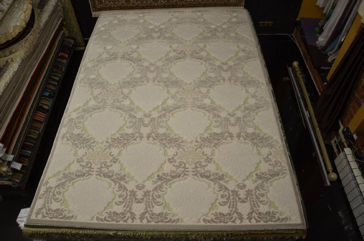 Турецкий ковёр из шерсти и вискозы (3401A/Suphan/bej-beyaz/29) 