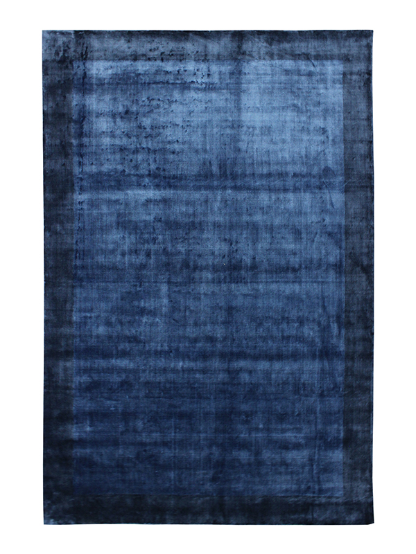 Индийский ковёр из арт-шёлка (22-NAVY/border/200x150)