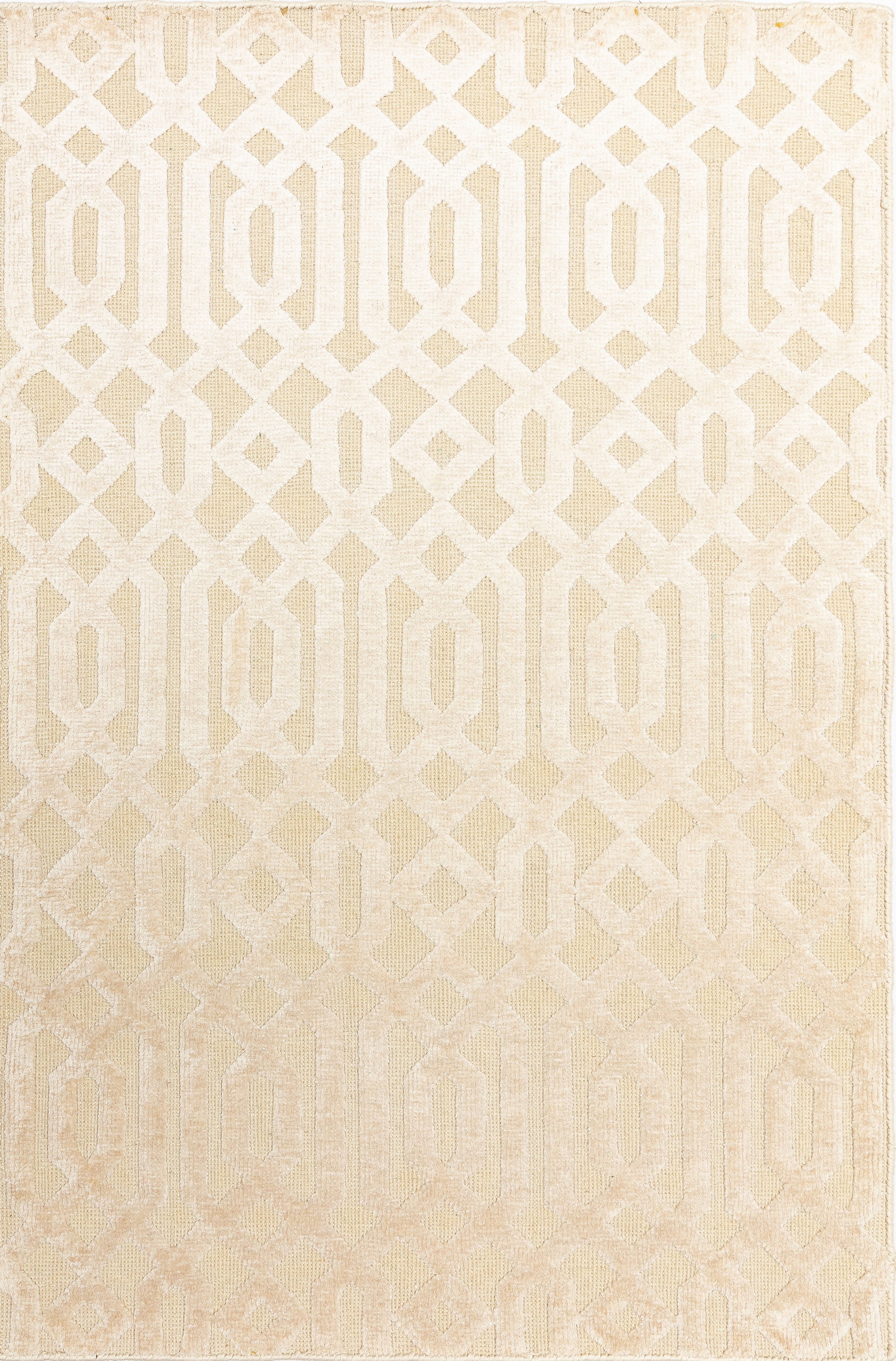 Индийский ковёр из шерсти и арт-шёлка (70/MV-1970/102x153/Beige/)