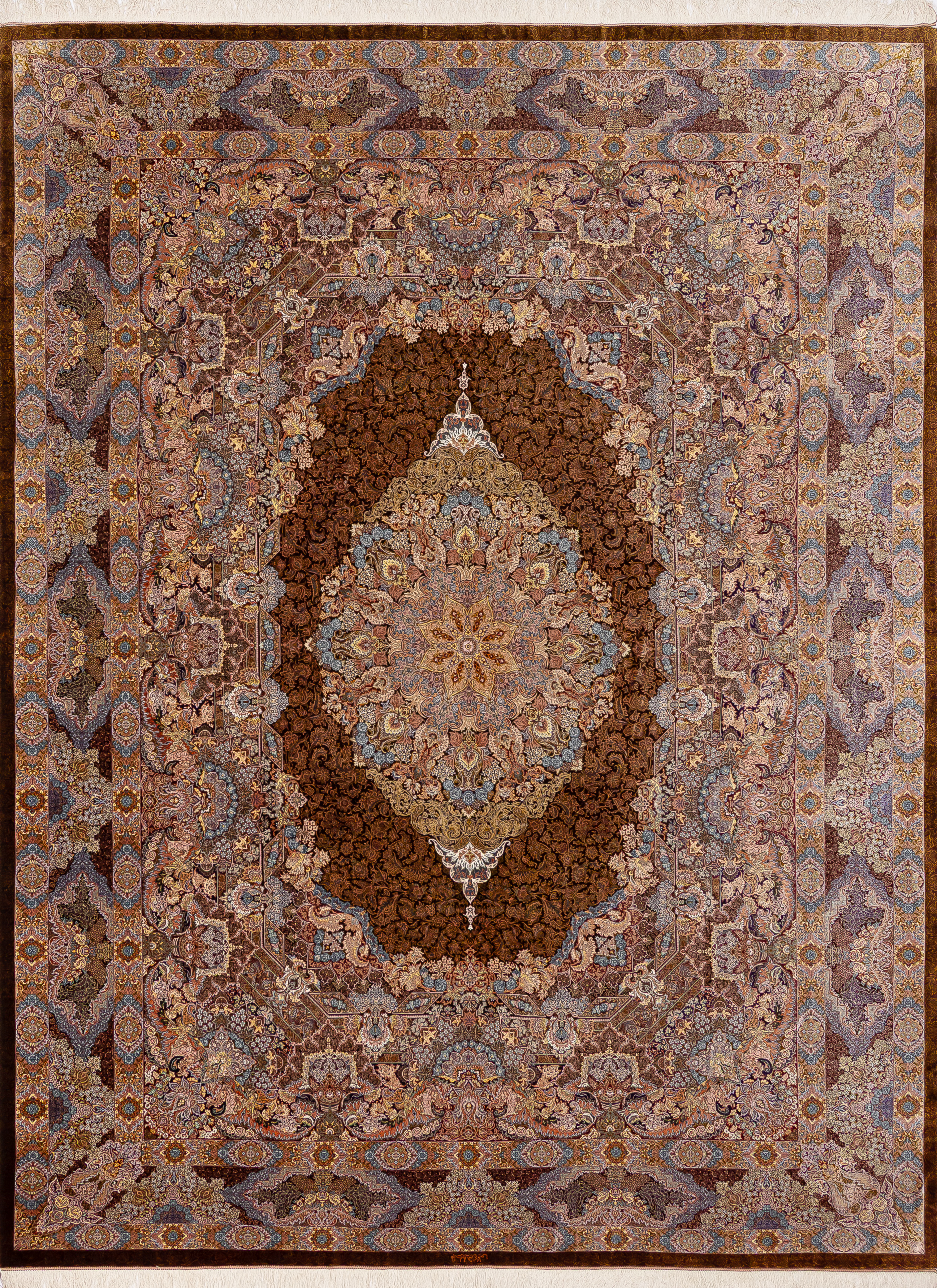 Иранский ковёр из шерсти и шёлка (13-355/400x300) 