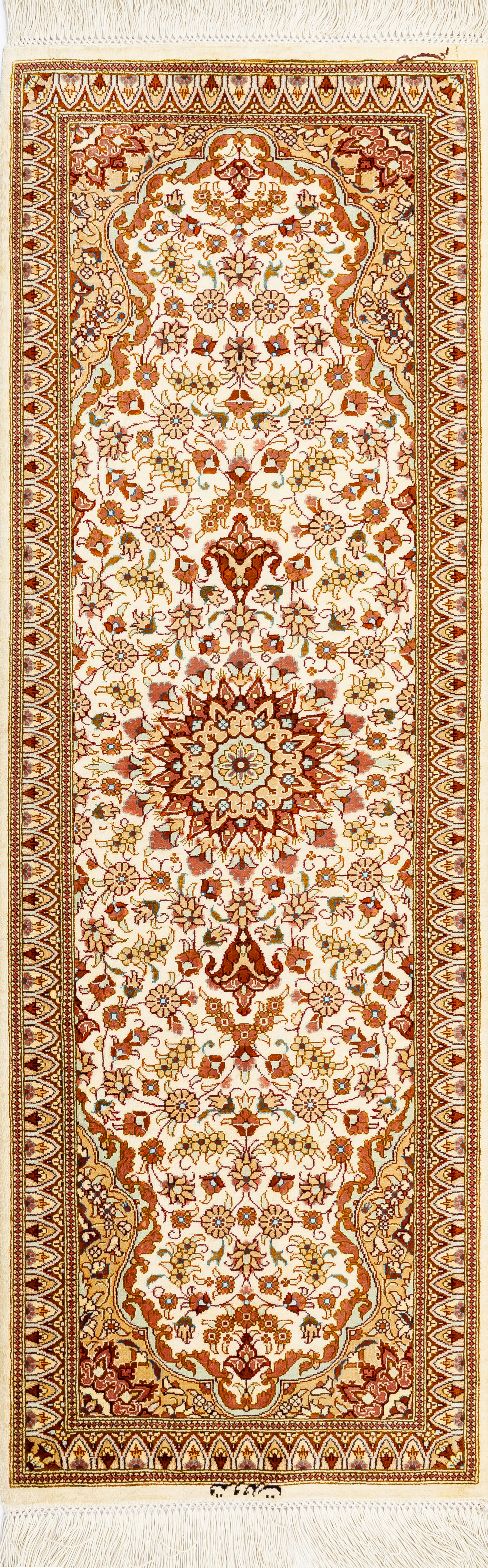 Иранский ковёр из шёлка (13-487/119x38)