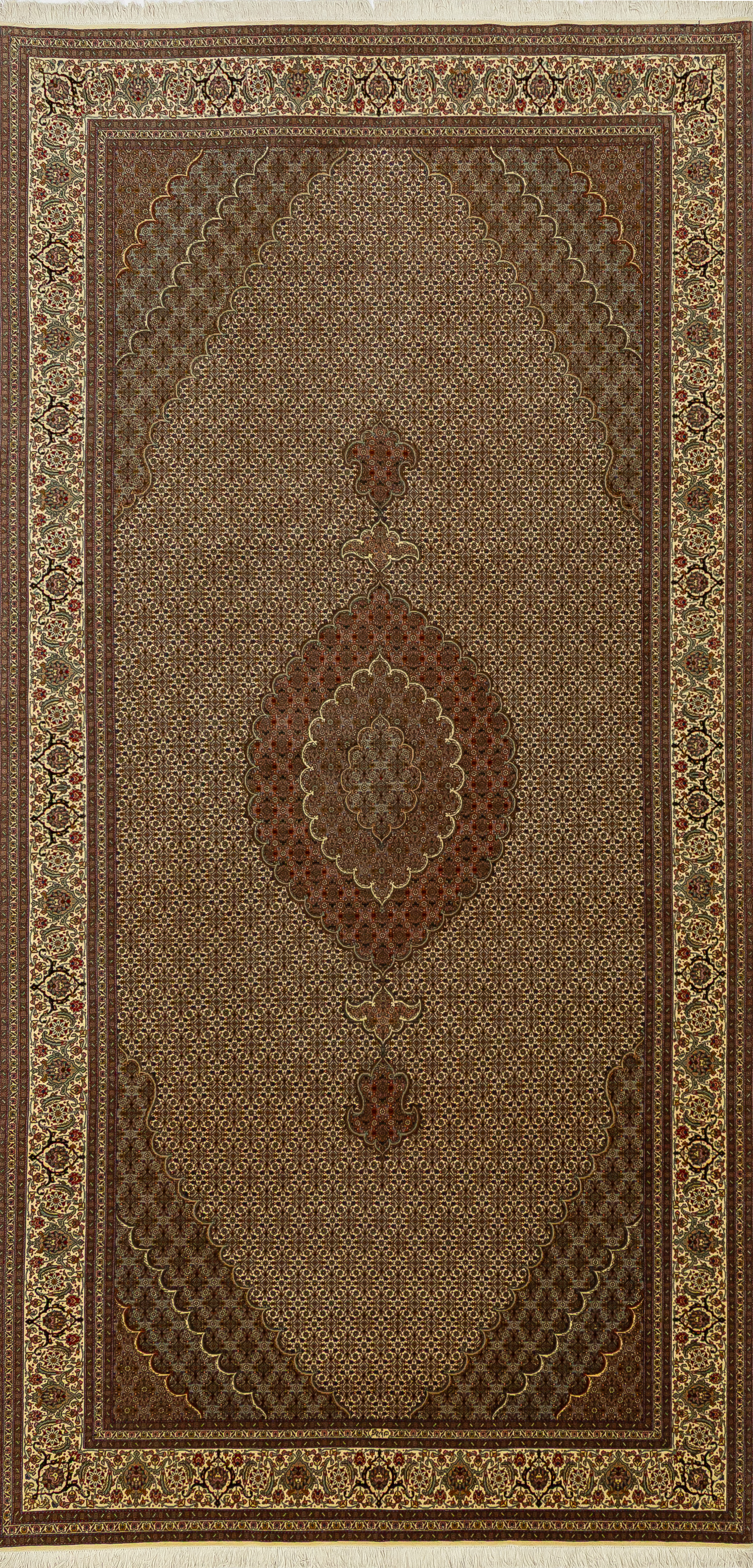 Иранский ковёр из шерсти и шёлка (12-873/400x200) 