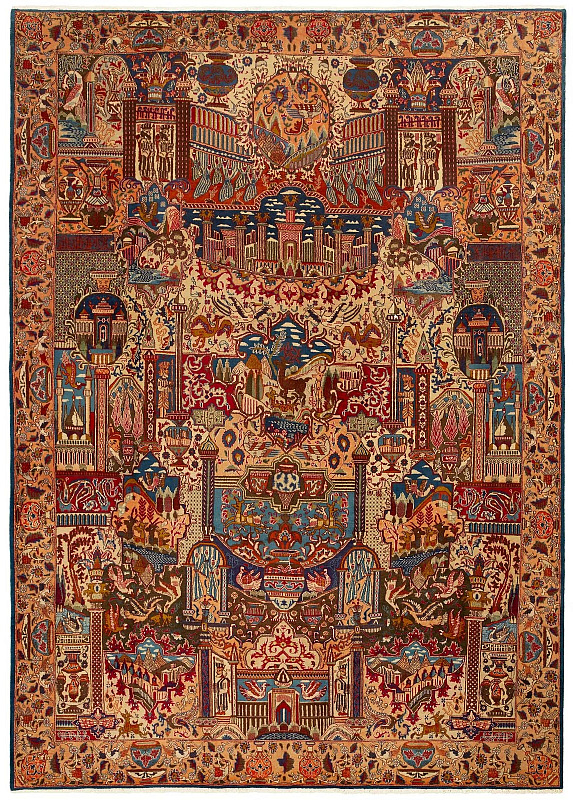Иранский ковёр из шерсти (00-1065/396x292)