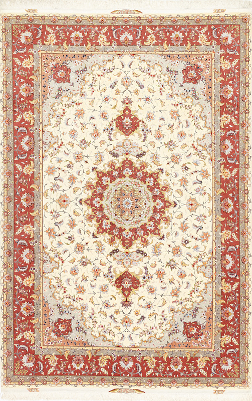 Иранский ковёр из шерсти и шёлка (11-629/300х200)