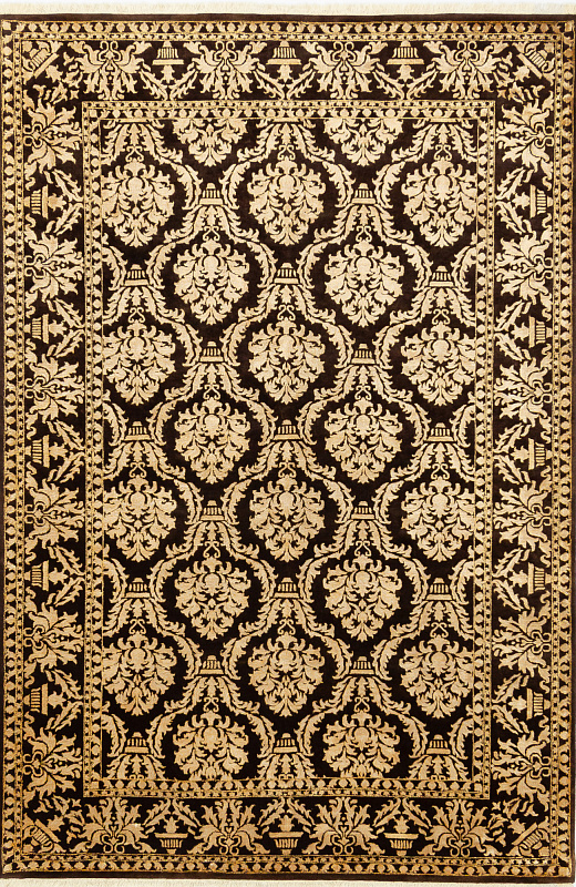 Индийский ковёр из шерсти и шёлка (14-3499/281x188)