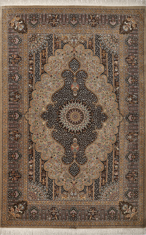 Иранский ковёр из шёлка (12-855/198x130)
