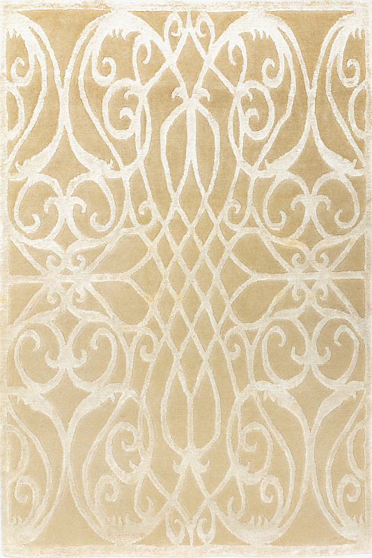 Индийский ковёр из шерсти и арт-шёлка (83/MV-1976/102x150/Beige/)