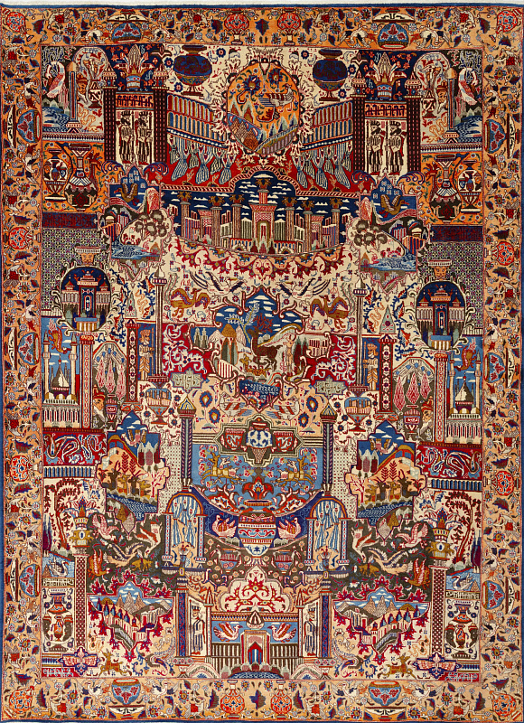 Иранский ковёр из шерсти (00-1065/396x292)
