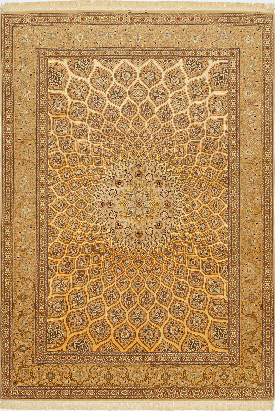 Иранский ковёр из шерсти и шёлка (13-48/350x250)