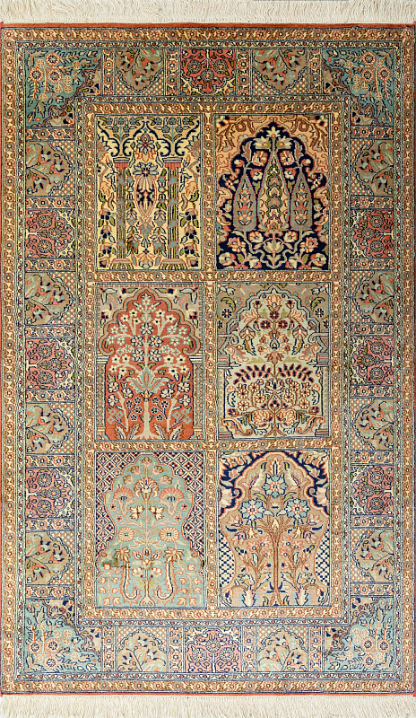 Индийский ковёр из шёлка (14-3708/153x94)