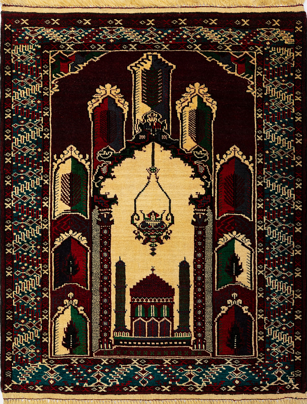 Иранский ковёр из шерсти (13-49513/125x100)